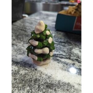 Vintage Lefton 1987 Christmas Tree Ceramic Tree Snow Village Tree Alpine Village